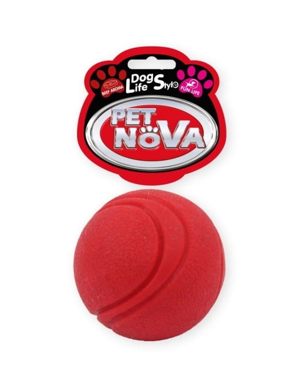Pet-Nova Zabawka Dla Psa Vinylowa Tennis Aromat Wołowiny 5cm