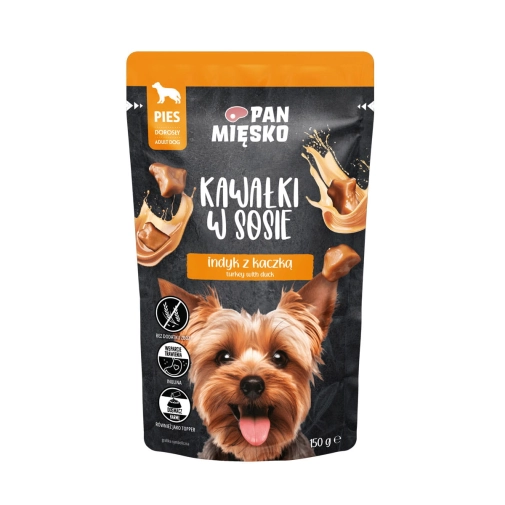 Pan Mięsko Saszetka 150g Dla PSa Kawałki Indyk z Kaczką w Sosie