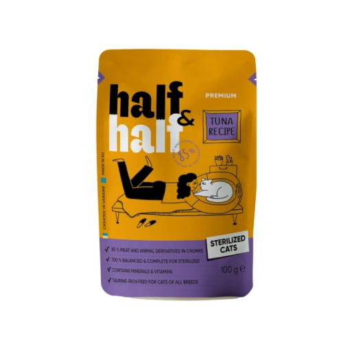 Half&half Sterilised Kawałki Tuńczyka w Sosie saszetka 100g