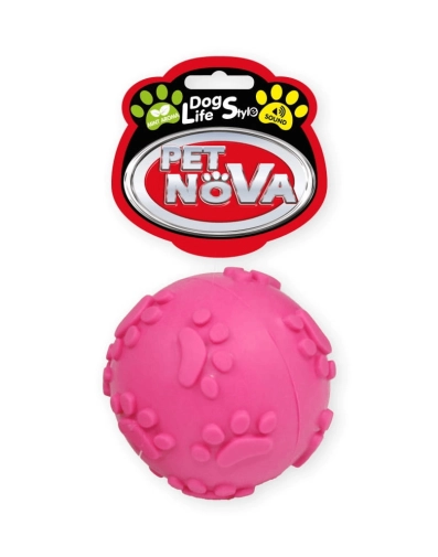 Pet-Nova Zabawka Dla Psa TPR Piłka Piszcząca Różowa aromat mięty 6cm