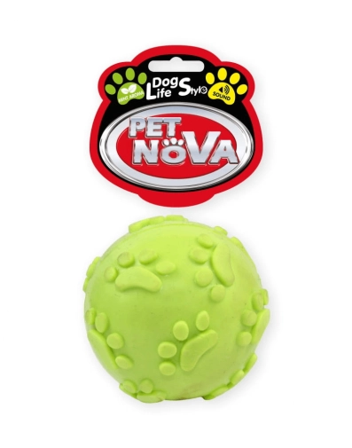 Pet-Nova Zabawka Dla Psa TPR Piłka Piszcząca Żółta aromat mięty 6cm