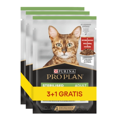Proplan Cat Nutris Sterilised Wołowina Saszetka 85g Promo 3+1