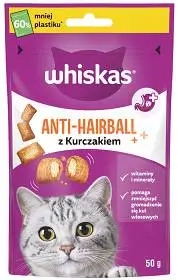 Whiskas Przysmak Anti-hairball Odkłaczająca 50g
