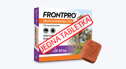 Frontline Frontpro Tabletki Dla Psa 25-50kg Przeciwko Pchłom i Kleszczom 1szt