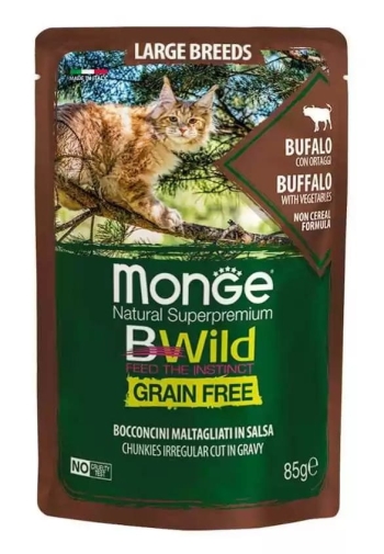 Monge Bwild Grain Free Bawół z Warzywami W Sosie Saszetka 85g