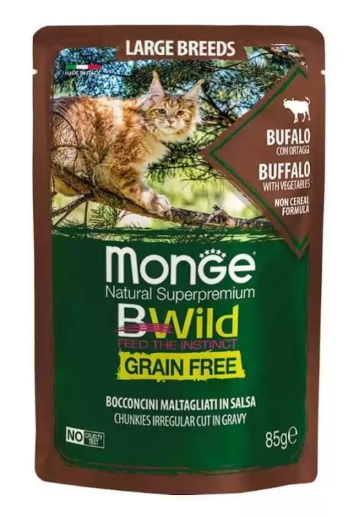 Monge Bwild Grain Free Bawół z Warzywami W Sosie Saszetka 85g