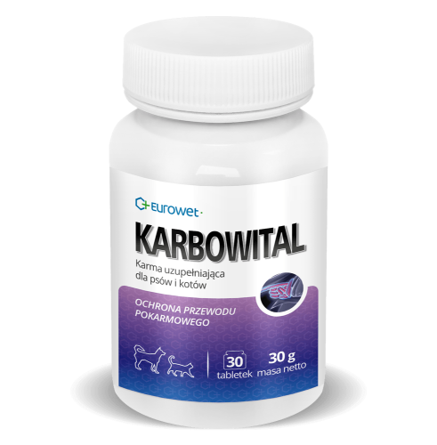 Eurowet Kerabowital Węgiel Aktywny z Błonnikiem Na Biegunkę op.30szt