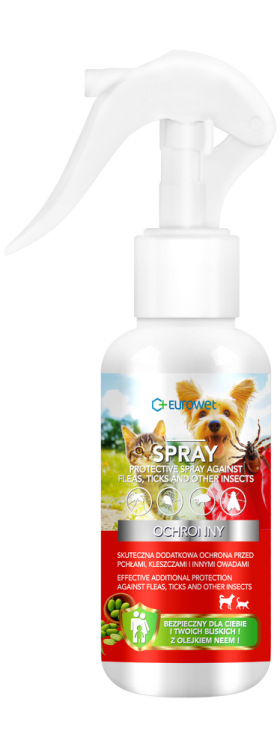 \Eurowet Spray Ochronny z Olejkiem Neem Przeciwko Kleszczom i Pchłom pies/kot 200ml