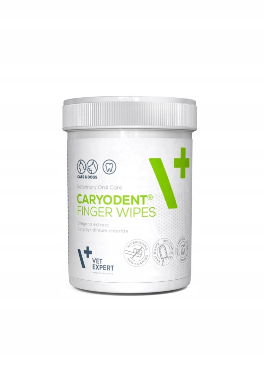 Vet Expert CaryoDent Finger Wipes 50szt Nakładki na Palec do Higieny Zebów dla Psa i Kota