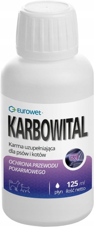 Eurowet Karbowital Węgiel Aktywny z Błonnikiem Na Biegunkę płyn 125ml