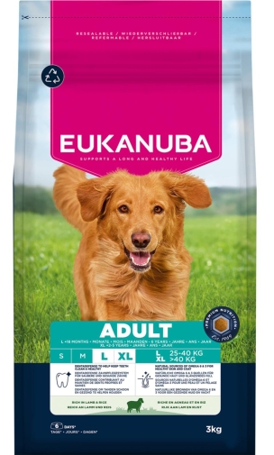 Eukanuba Adult L&XL Lamb&Rice 3kg