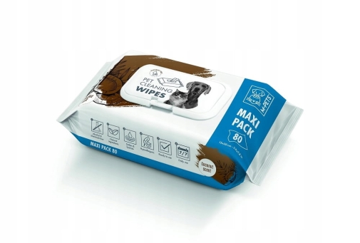 M-Pets Chusteczki Nawilżane Dla Psa/Kota Kokosowe 20x15  Op.80szt