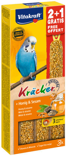 Vitakraft Kracker Dla Papugi Falistej Miód i Sezam 2+1 Gratis!
