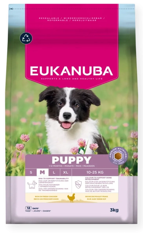 Karma Dla Psa Eukanuba Puppy Medium Kurczak 3kg