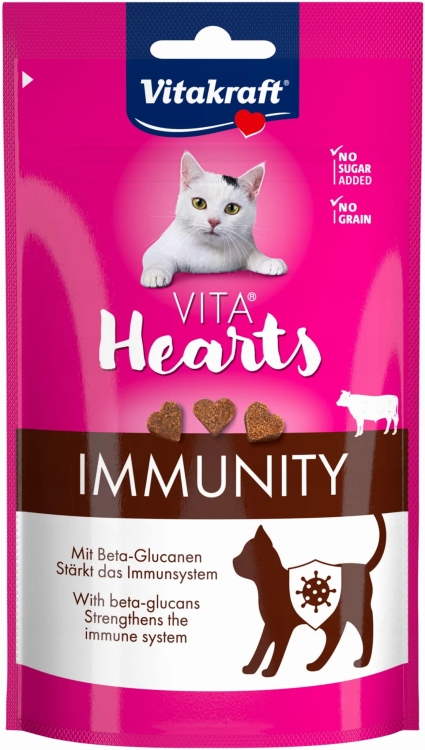 Vitakraft Przysmak Dla Kota Vita Hearts Immunity Wołowina 40g