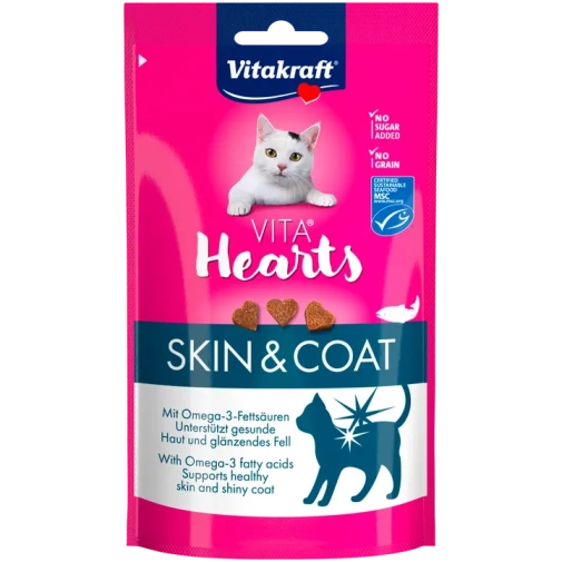 Vitakraft Przysmak Dla Kota Vita Hearts Skin&Coat Łosoś 40g