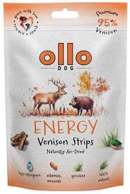 Ollo Air-Dried 100% Przysmak dla Psa Energy Venison Strips 80g