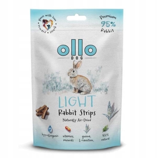 Ollo Air-Dried 100% Przysmak dla Psa Light Rabbit Strips 80g