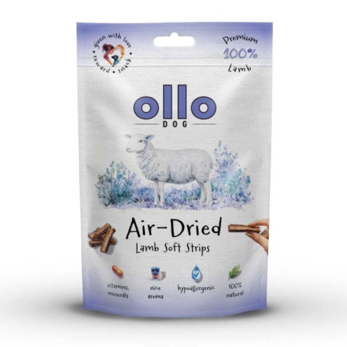 Ollo Air-Dried 100% Przysmak dla Psa Lamb Strips 80g