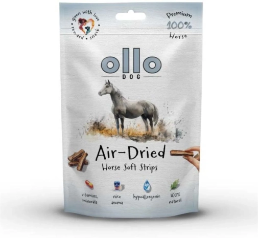 Ollo Air-Dried 100% Przysmak dla Psa Horse Strips 80g