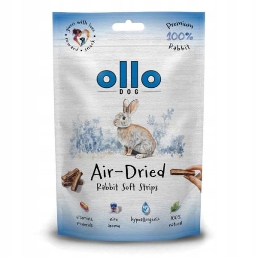 Ollo Air-Dried 100% Przysmak dla Psa Rabbit Strips 80g
