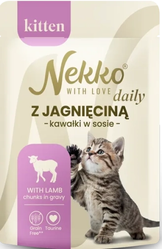 Nekko Daily saszetka Dla Kota Kitten Jagnięcina Kawałki w sosie 85g