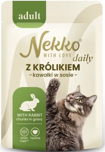 Nekko Daily saszetka Dla Kota Adult Kawałki Królika w sosie 85g
