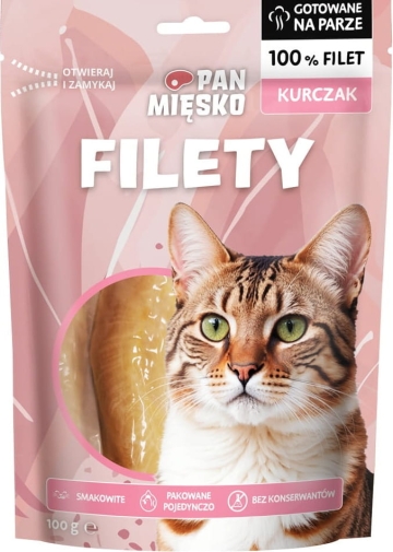Pan Mięsko Przysmak dla kota Filety z Kurczaka 100g