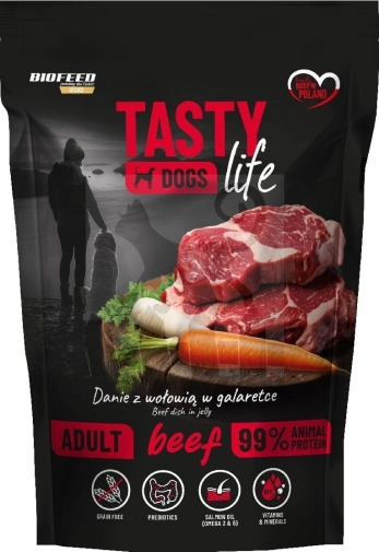 Tasty Dogs Life Saszetka 500g z Wołowiną