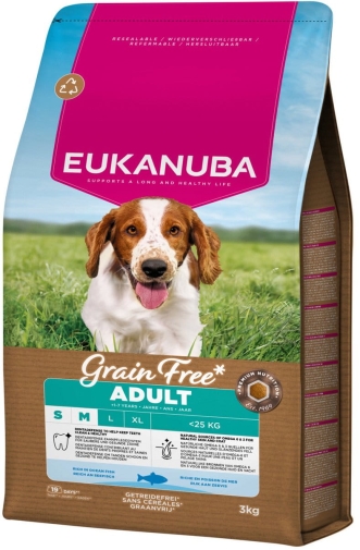 Eukanuba Grain Free Adult S&M Ryby Ocean 3kg