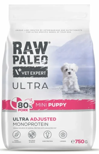 Raw Paleo Ultra Dla psa Sucha Mini Puppy Wieprzowina 750g