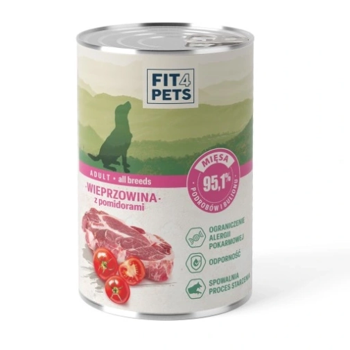 Fit4Pets koserwa 400g Wieprzowina z Pomidorami