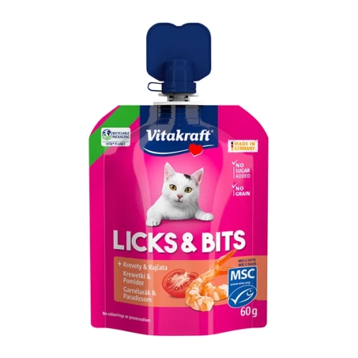Vitakraft Przysmak Dla Kota Lick & Bits Krewetka z Pomidorami 60g