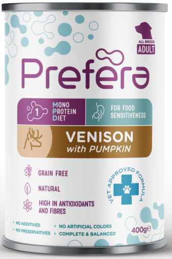 Prefera Monoprotein Jeleń z Dynią 400g