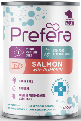 Prefera Monoprotein Łosoś z Dynią 400g