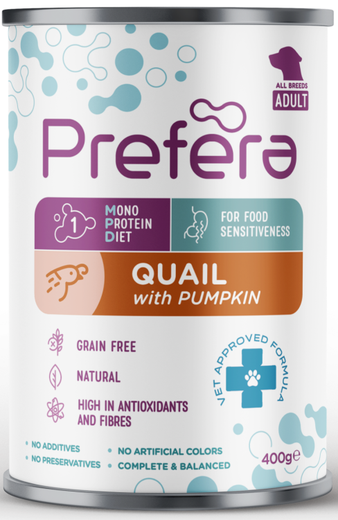 Prefera Monoprotein Przepiórka z Dynią 400g