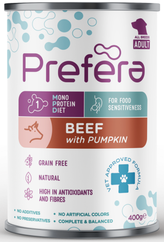 Prefera Monoprotein Wołowina z Dynią 400g