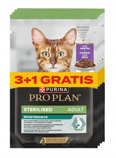 Pro Plan Cat Saszetka 85g Kaczka Promo 3+1 Gratis