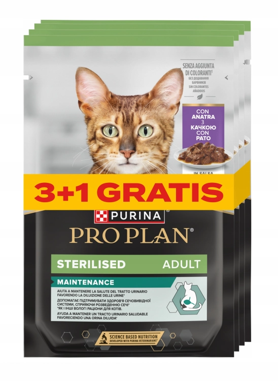 Pro Plan Cat Saszetka 85g Kaczka Promo 3+1 Gratis
