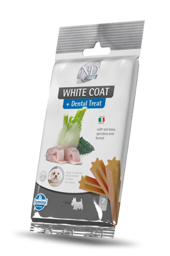N&D Dental Treat White Dog Ryba&Spirulina&Ryż 60g