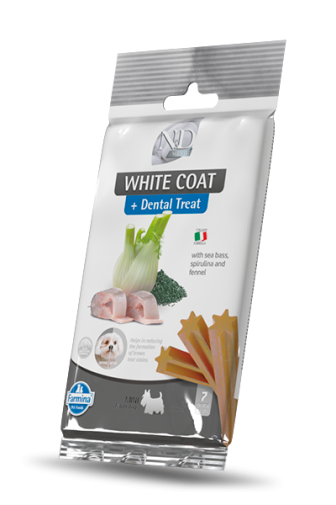 N&D Dental Treat White Dog Ryba&Spirulina&Ryż 60g