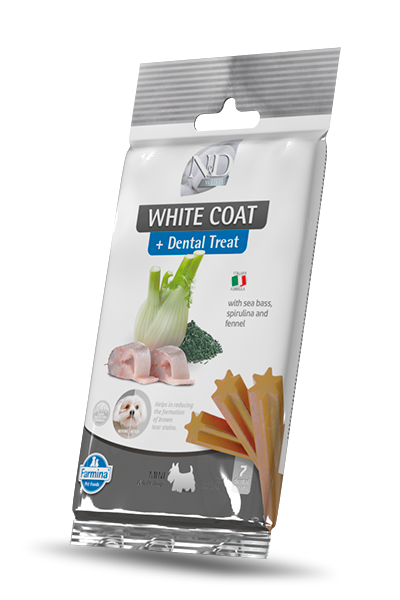 N&D Dental Treat White Dog Ryba&Spirulina&Ryż 60g