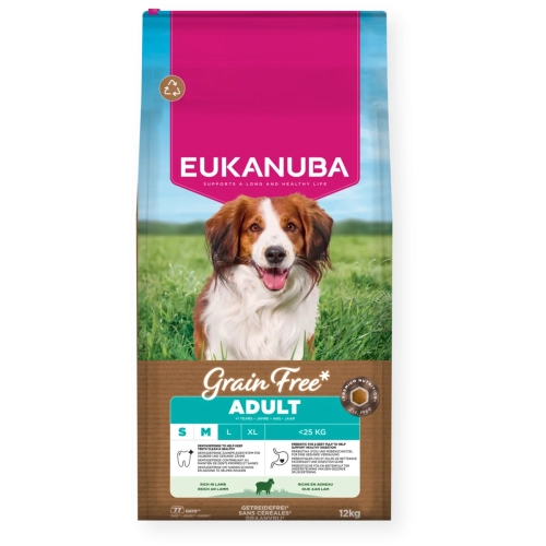 Eukanuba Grain Free Adult S/M Lamb 12kg