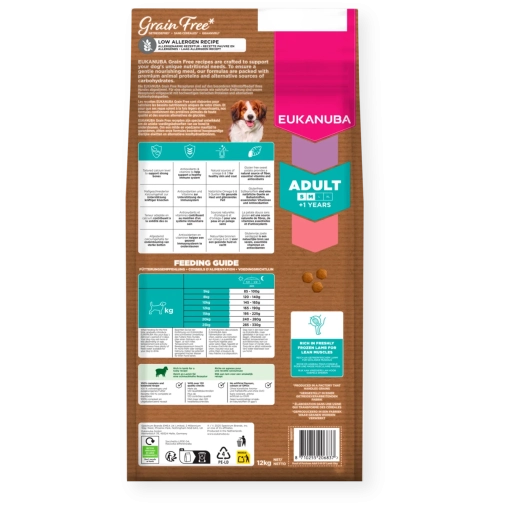 Eukanuba Grain Free Adult S/M Lamb 12kg