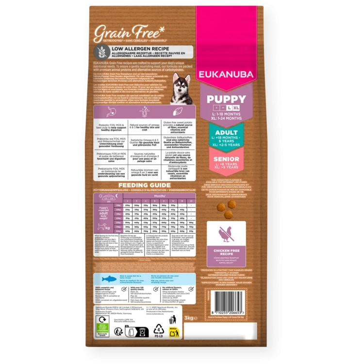 Eukanuba Grain Free Large Puppy Ryby Ocean 3kg
