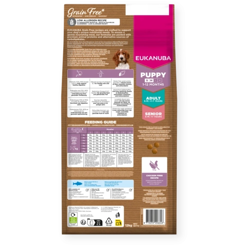 Eukanuba Grain Free Puppy S/M Ryby Oceaniczne 12kg