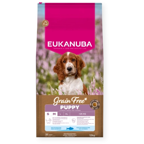 Eukanuba Grain Free Puppy S/M Ryby Oceaniczne 12kg