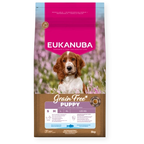 Eukanuba Grain Free Puppy S/M Ryby Oceaniczne 3kg