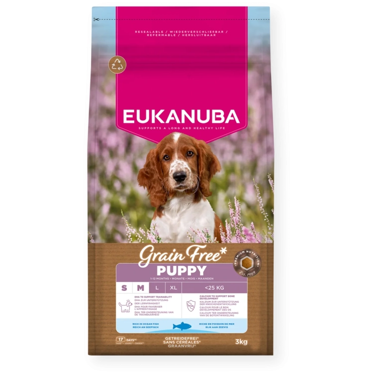 Eukanuba Grain Free Puppy S/M Ryby Oceaniczne 3kg