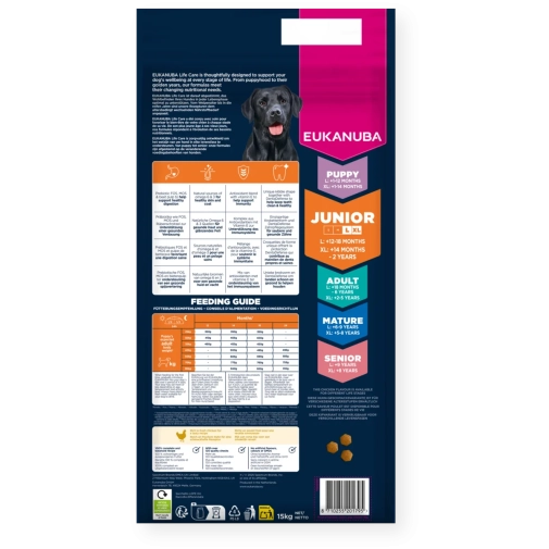Eukanuba Junior L&XL Breed Kurczak 15kg